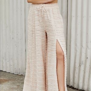 Ruffled palazzo pants